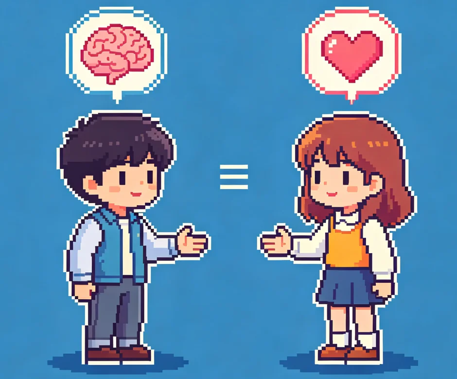 MBTI brain vs heart showing thinking vs feeling function preferences
